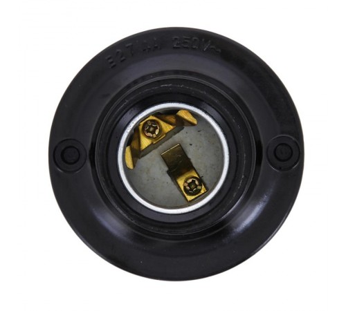 Патрон потолочный карболитовый Е27 черный прямой PROxima  LHC-E27-sc-s  EKF