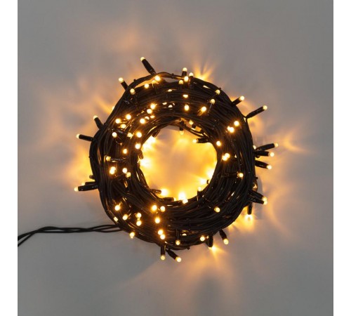 Гирлянда "Твинкл Лайт" 20 м, черный КАУЧУК, 240 диодов, цвет ТЕПЛЫЙ БЕЛЫЙ  303-326  NEON-NIGHT