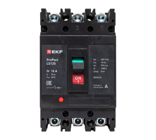 Выключатель автоматический LS125 18кА 3P 16А ProPact  mccb-125-18-3-16-ls  EKF