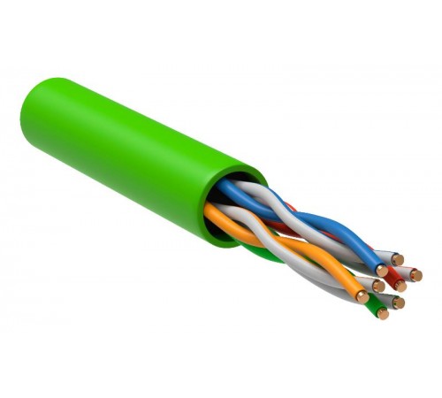 Кабель связи витая пара U/UTP кат.5E 4x2х24AWG solid LSLTx нг(А)-LSLTx зеленый (305м) LC1-C5E04-122  ITK