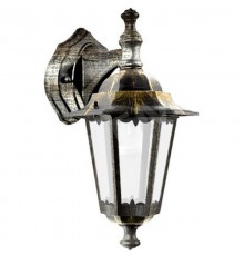 Светильник садово-парковый 6102 шестигранный на стену вниз 60W E27 230V, черное золото  11127  Feron