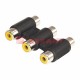 Переходник 3 гнезда RCA - 3 гнезда RCA, тринокль  14-0434  REXANT