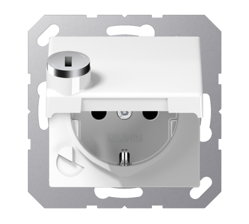 SCHUKO-розетка  с крышкой и замком AS1520BFKLSLWW Jung