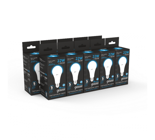 Лампа светодиодная A70 22W 1640lm 6500K E27 LED 1/10/50  102502322  Gauss