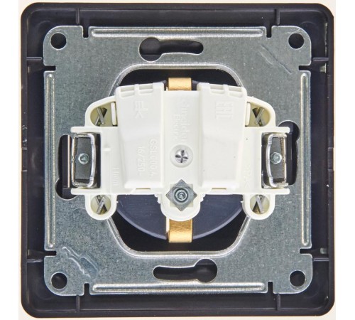 Glossa Шоколад Розетка с заземлением, 16А (в сборе)  GSL000842  SE