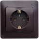 Glossa Шоколад Розетка с заземлением, 16А (в сборе)  GSL000842  SE