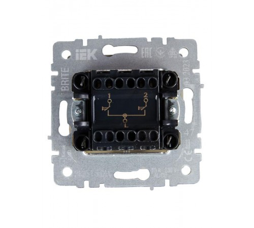 BRITE Выключатель жалюзи 10А ВС10-1-5-БрА алюминий   BR-V15-0-10-K47  IEK