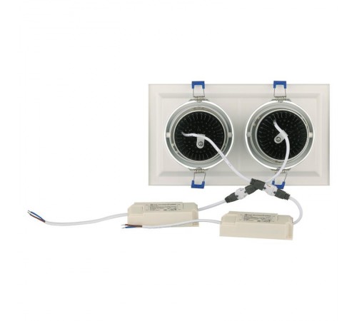 Светильник светодиодный встраиваемый карданный SKD-12-36-40K-W09 2х9Вт 1620Лм 4000K 225х130х100  Б0049770  ЭРА