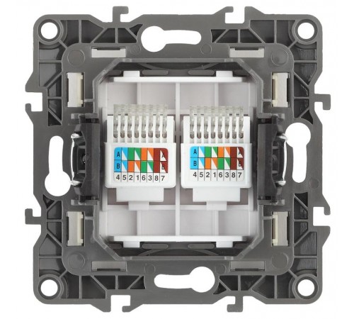 Розетка информационная двойная 12-3108-04  2XRJ45,  шампань  Б0014732  ЭРА