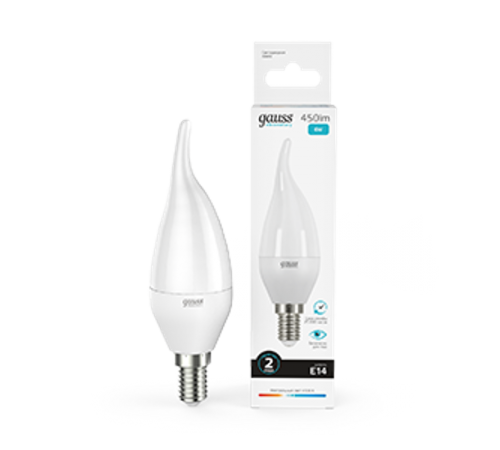 Лампа светодиодная LED 6Вт E14 220В 4100К Elementary свеча на ветру  34126  Gauss