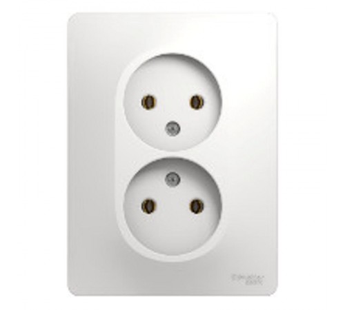 Glossa Белый Розетка 2-я без заземления (в сборе с рамкой)  GSL000120  SE