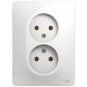 Glossa Белый Розетка 2-я без заземления (в сборе с рамкой)  GSL000120  SE