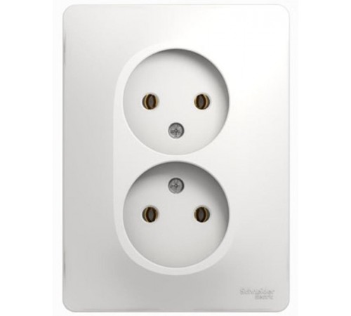 Glossa Белый Розетка 2-я без заземления (в сборе с рамкой)  GSL000120  SE