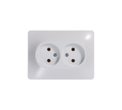 Glossa Белый Розетка 2-я без заземления (в сборе с рамкой)  GSL000120  SE