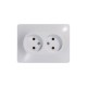 Glossa Белый Розетка 2-я без заземления (в сборе с рамкой)  GSL000120  SE