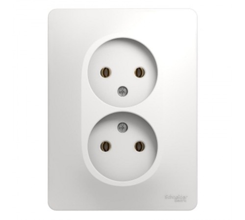 Glossa Белый Розетка 2-я без заземления (в сборе с рамкой)  GSL000120  SE