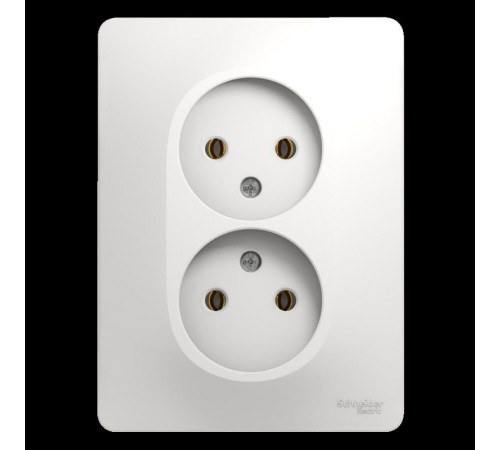 Glossa Белый Розетка 2-я без заземления (в сборе с рамкой)  GSL000120  SE