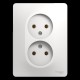 Glossa Белый Розетка 2-я без заземления (в сборе с рамкой)  GSL000120  SE