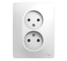 Glossa Белый Розетка 2-я без заземления (в сборе с рамкой)  GSL000120  SE