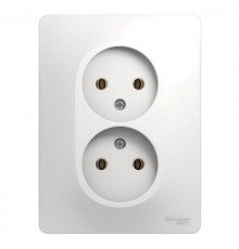 Glossa Белый Розетка 2-я без заземления (в сборе с рамкой)  GSL000120  SE