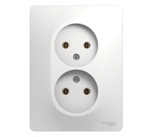 Glossa Белый Розетка 2-я без заземления (в сборе с рамкой)  GSL000120  SE