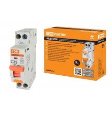 Выключатель автоматический дифференциального тока АВТД 63М 1+N 25А C 30мА AC (1 мод)  SQ0202-0062  TDM