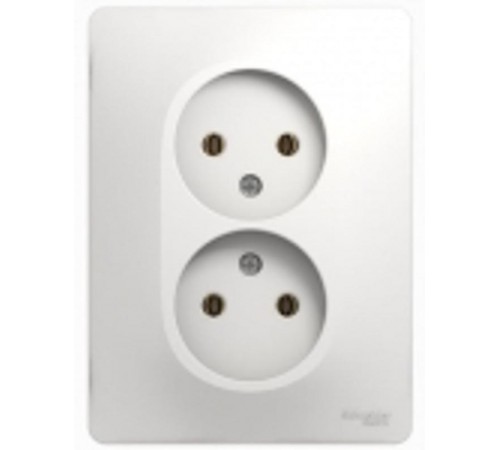 Glossa Белый Розетка 2-я без заземления (в сборе с рамкой)  GSL000120  SE