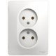 Glossa Белый Розетка 2-я без заземления (в сборе с рамкой)  GSL000120  SE