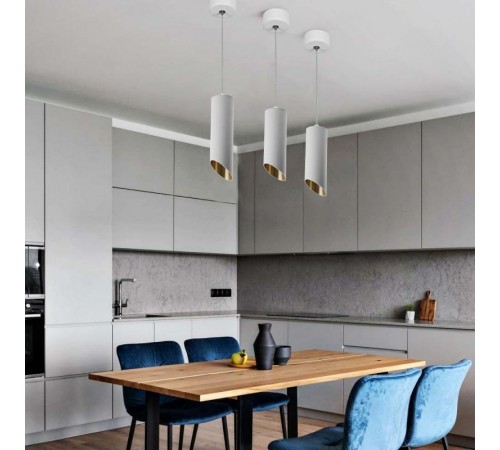 Светильник потолочный на подвесе MR16 35W 230V, белый, золото, D55*H300 ML1838  48044  FERON