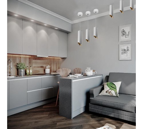 Светильник потолочный на подвесе MR16 35W 230V, белый, золото, D55*H300 ML1838  48044  FERON