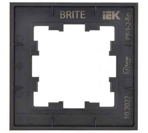 BRITE Рамка 1-ая РУ-1-2-Бр стекло черный матовый  BR-M12-G-31-K02  IEK