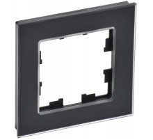 BRITE Рамка 1-ая РУ-1-2-Бр стекло черный матовый  BR-M12-G-31-K02  IEK