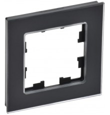 BRITE Рамка 1-ая РУ-1-2-Бр стекло черный матовый  BR-M12-G-31-K02  IEK