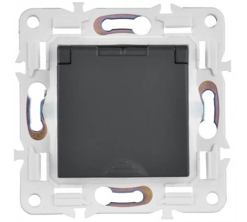 SKANDY Розетка з/к/ш кр. 16А IP44 SK-R11G графит  SK-R16-16-44-K53  IEK