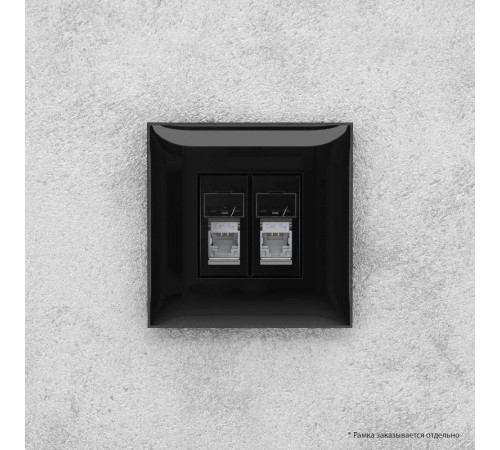 Розетка RJ-45 в стену, 5e двойная экранированная, Avanti, "Черный квадрат"  4402364  DKC