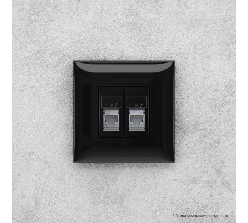 Розетка RJ-45 в стену, 5e двойная экранированная, Avanti, "Черный квадрат"  4402364  DKC