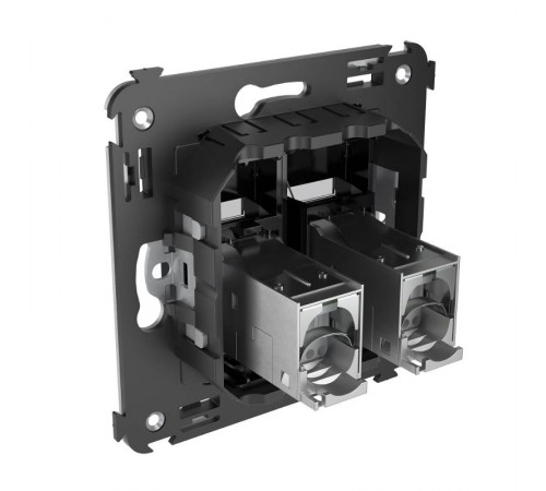 Розетка RJ-45 в стену, 5e двойная экранированная, Avanti, "Черный квадрат"  4402364  DKC