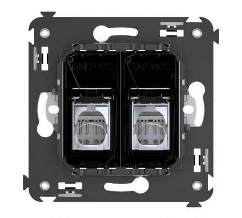 Розетка RJ-45 в стену, 5e двойная экранированная, Avanti, "Черный квадрат"  4402364  DKC