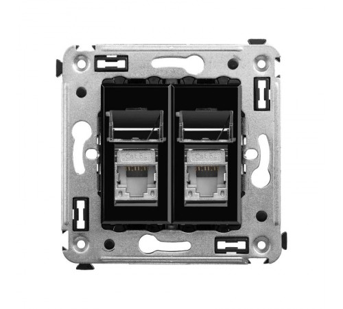 Розетка RJ-45 в стену, 5e двойная экранированная, Avanti, "Черный квадрат"  4402364  DKC