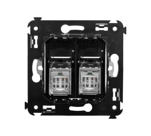 Розетка RJ-45 в стену, 5e двойная экранированная, Avanti, "Черный квадрат"  4402364  DKC