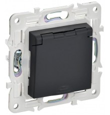 SKANDY Розетка з/к/ш кр. 16А IP44 SK-R11G графит  SK-R16-16-44-K53  IEK