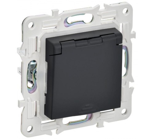 SKANDY Розетка з/к/ш кр. 16А IP44 SK-R11G графит  SK-R16-16-44-K53  IEK