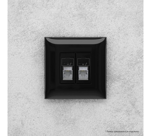 Розетка RJ-45 в стену, 5e двойная экранированная, Avanti, "Черный квадрат"  4402364  DKC