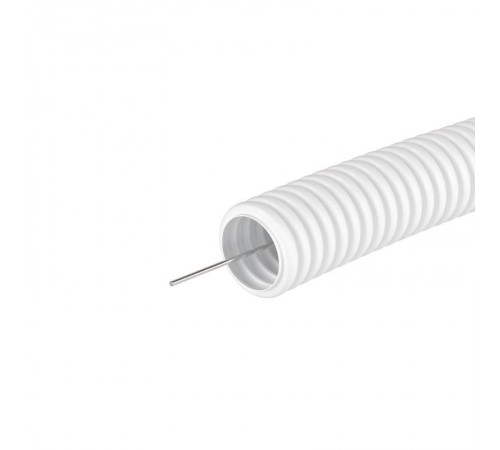 Труба гибкая гофрированная ПЛЛ 25мм с протяжкой не содержит галогенов ПВ-0 (50м) белый  81825  DKC