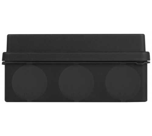Распаячная коробка  KOR-150-110-70-11g-2MP-B двухкомпонентная HF стойкая к УФ 150х110х70мм черная прямой монтаж IP67 KOR-150-110-70-11g-2MP-B  Б00628