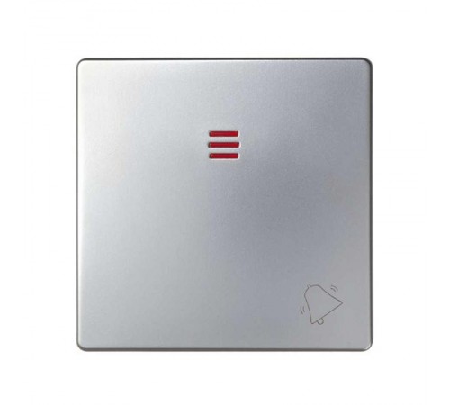 Simon 82 Клавиша с пиктограммой "звонок" для кнопочного выключателя с подсветкой, S82, S82N, алюминий  82015-33  Simon