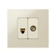 Simon 27 Розетка телефонная RJ-11, 4 контакта, узкий модуль, S27, слоновая кость  27480-31  Simon