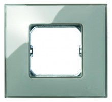 Simon 27 Рамка декоративная, 3 поста, (+суппорт), S27 Neos, Глянец, дымчатое стекло  27773-34  Simon