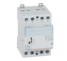 Контактор CX 4П 250В катушка 230В 40A 4НО 3 модуля, переменный ток АС, с ручным управлением  412553  Legrand