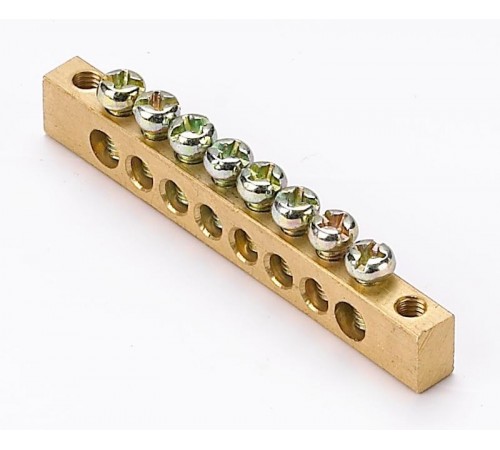 Шина нулевая 8 групп/крепеж по краям, сеч. 6x9 м  32002DEK  DEKraft